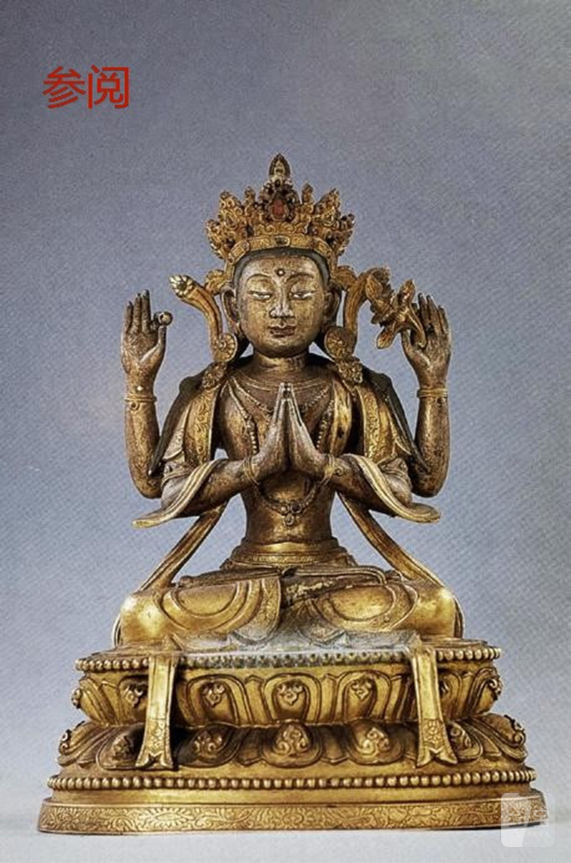 清康熙（1662-1722年）莲花手观音像 - 图13